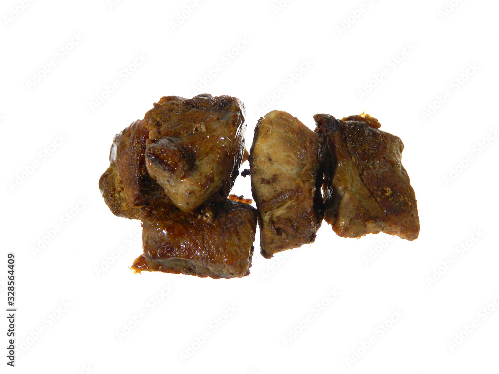 fried meat isolated on white background fried meat isolated on white background