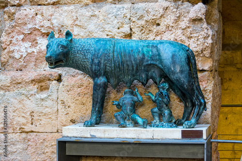 Luperca, Romulus and Remus in Tarragona, Catalonia, Spain. photo