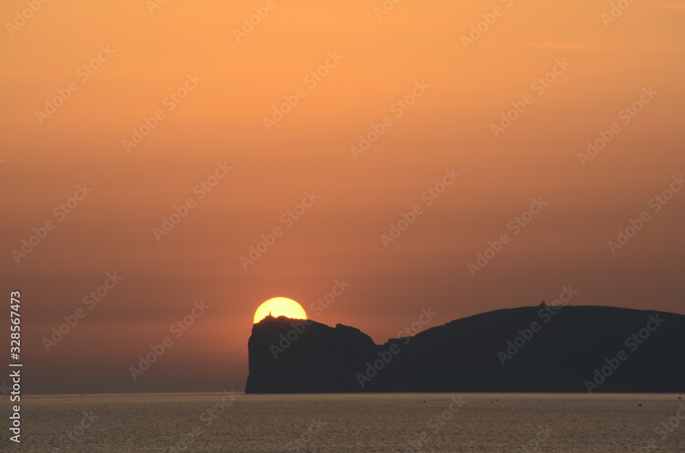 sunset at capo caccia, alghero, sardinia, italy