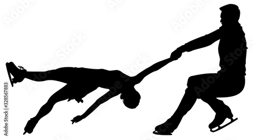 silhouette of figure skaters vector