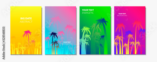 Fototapeta Abstract set summer background universal art web header template. Collage made summer