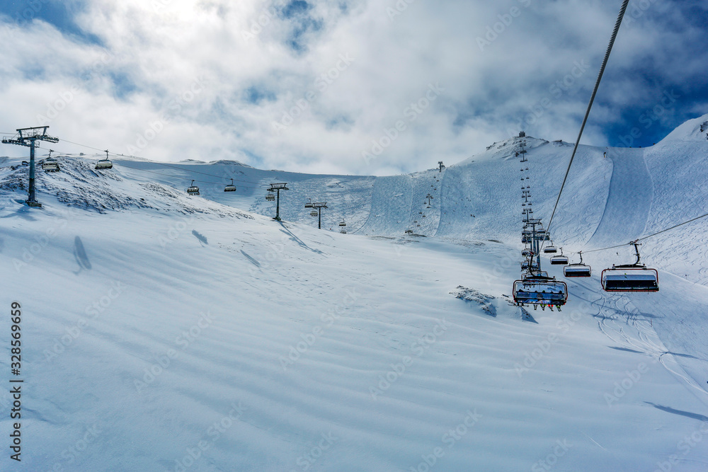 Landscape of snowy mountains in the Austrian Tyrol in the middle of a beautiful winter Landscape of snowy mountains in the Austrian Tyrol in the middle of a beautiful winter