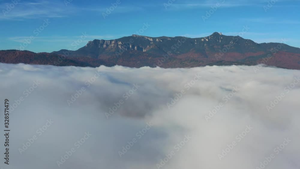 Cloud of mist over mountain lake in Romanian Carpathians. Cloud of mist over mountain lake in Romanian Carpathians.