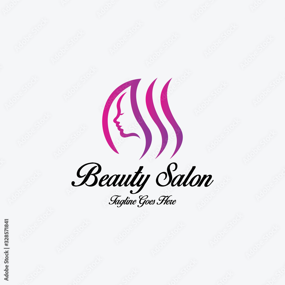 Obraz premium Beauty salon logo design template. Vector illustration