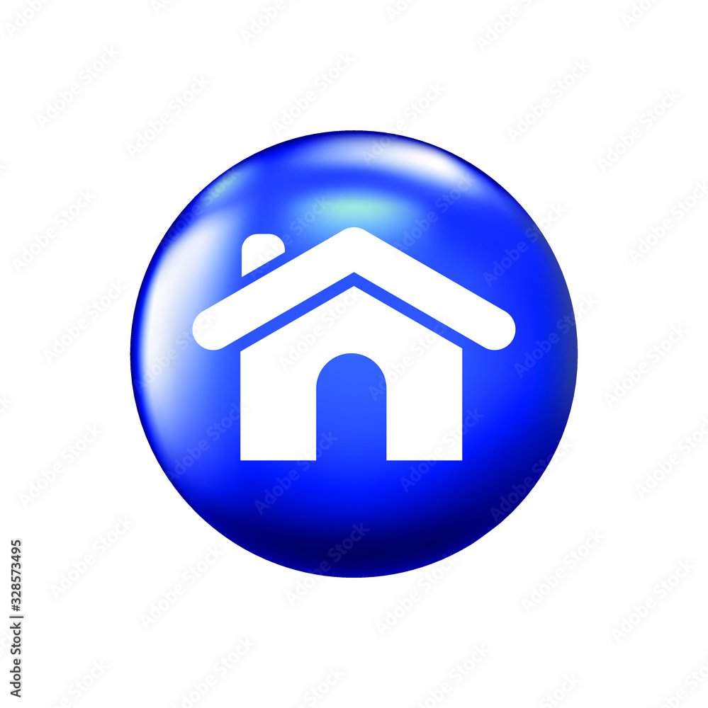 House icon, white on blue background, isolated EPS vector illustration . House icon, white on blue background, isolated EPS vector illustration .