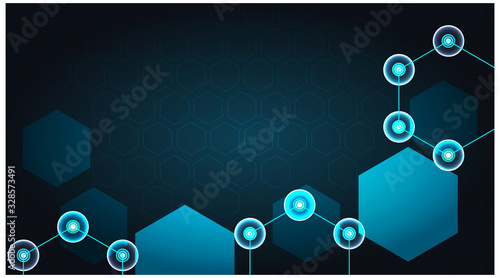 Abstract from the hexagon of technological innovation. futuristic - flyers, banners, backgrounds, web. headline