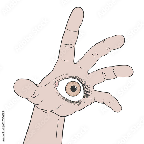 Design of hand with eye photo