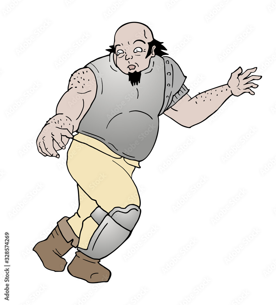 Creative design of walking warrior draw Creative design of walking warrior draw