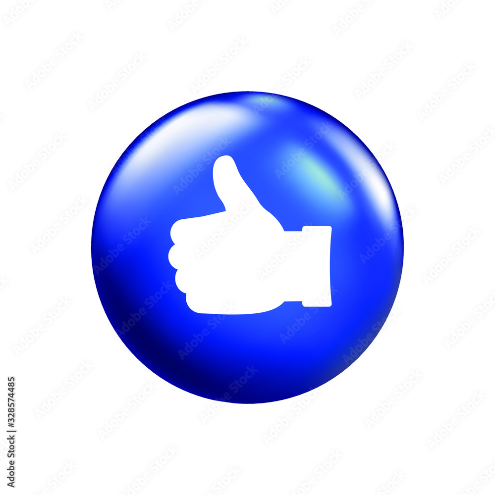 Like icon, white on blue background, isolated EPS vector illustration. Like icon, white on blue background, isolated EPS vector illustration.