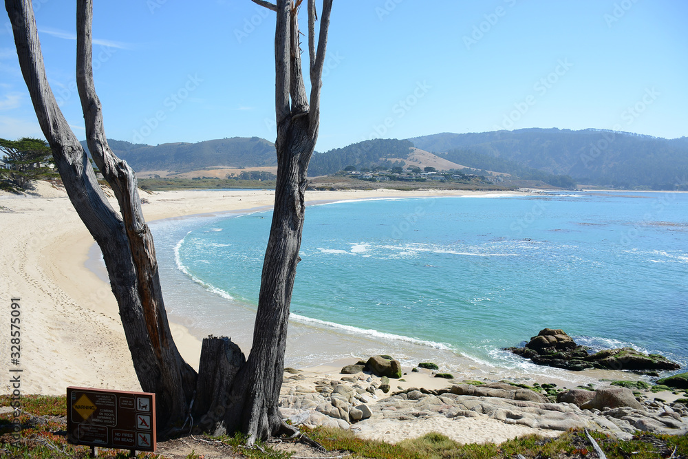 CARMEL, CALIFORNIA, USA - October 7, 2019: Carmel River State Beach CARMEL, CALIFORNIA, USA - October 7, 2019: Carmel River State Beach