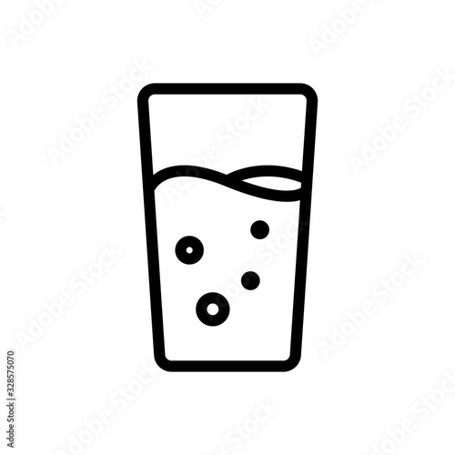 fizzy drink icon vector. Thin line sign. Isolated contour symbol illustration
