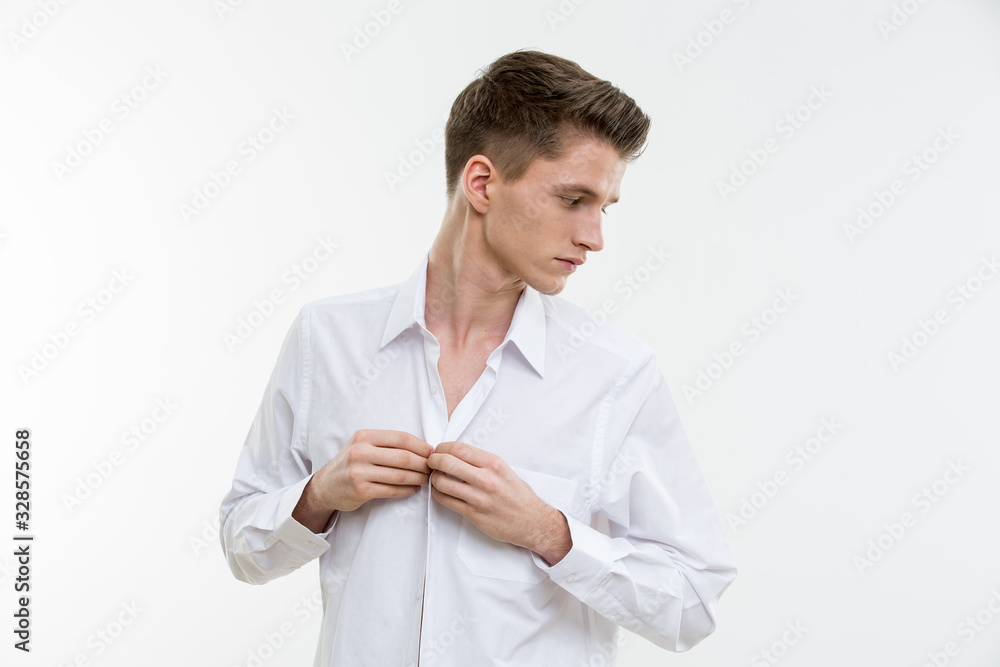 Portrait of young attractive man on white background Portrait of young attractive man on white background