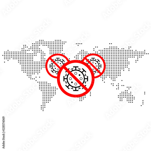 Dotted Halftone World Map w...