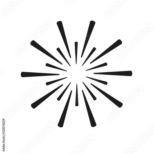 Sun rays hand drawn, linear...