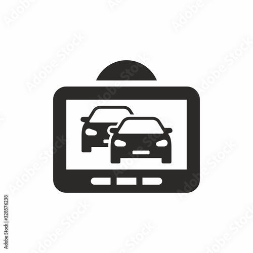Car dash cam icon. Vector icon isolated on white background.