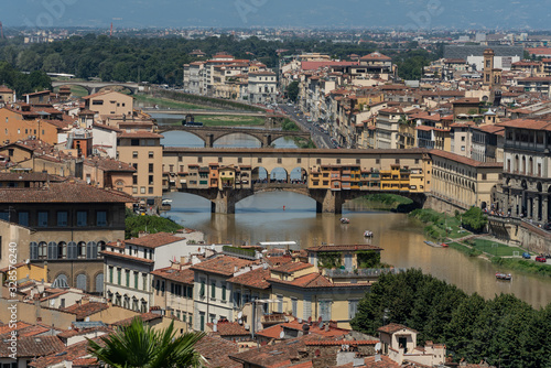 Florencja stary most na rzece panorama © Marcin