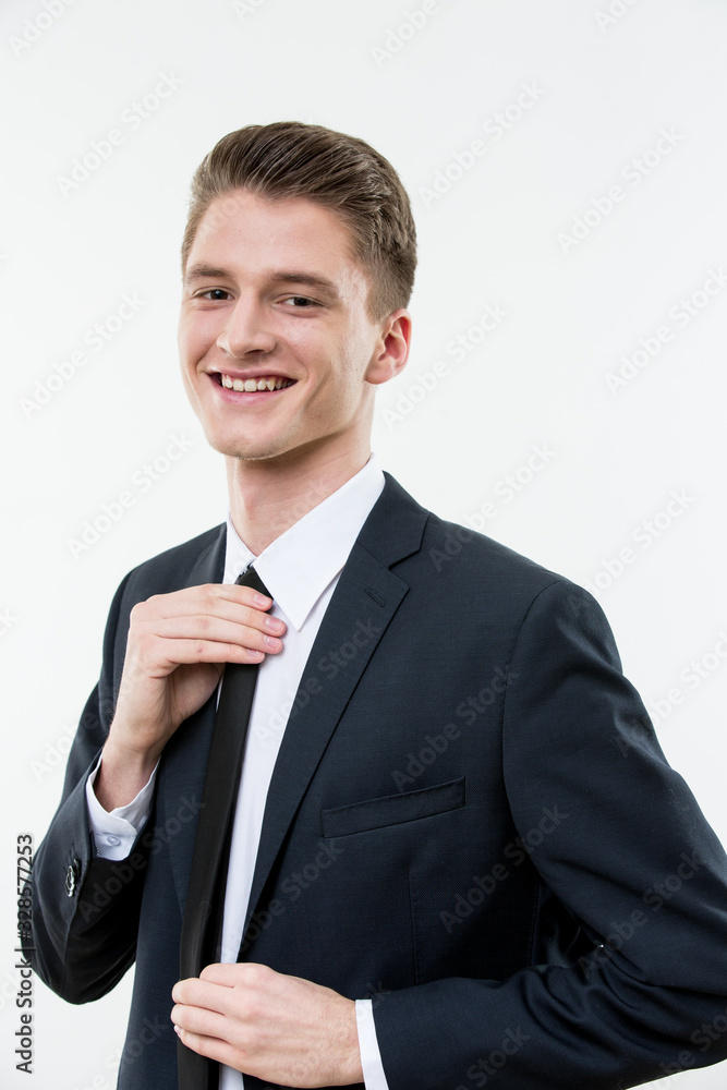 Portrait of young man on white background Portrait of young man on white background
