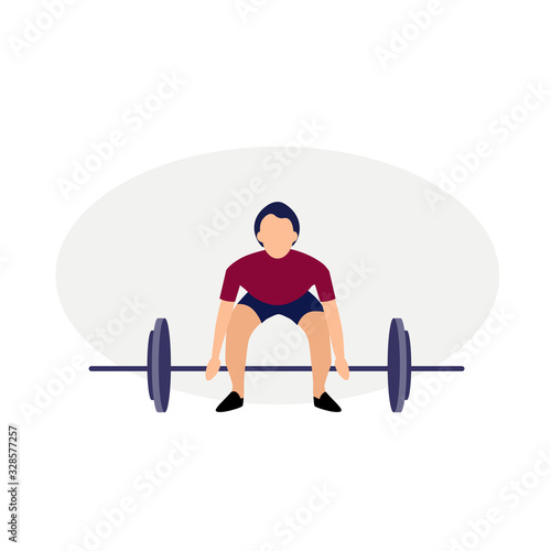 Weightlifting character illustration. flat icon design element