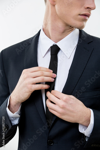 Portrait of young man on white background