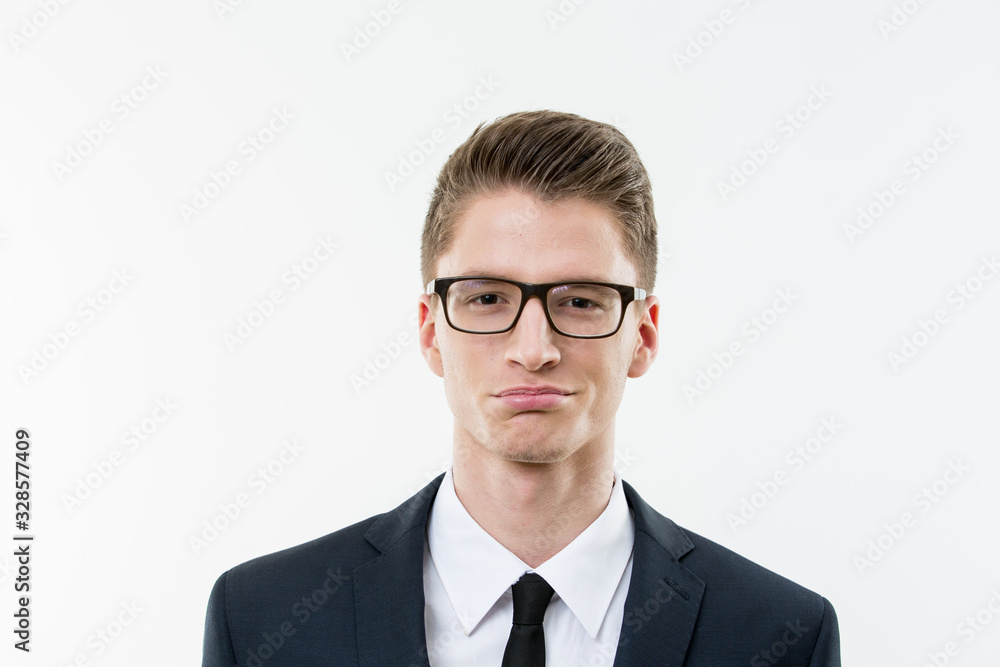 Portrait of young man on white background Portrait of young man on white background