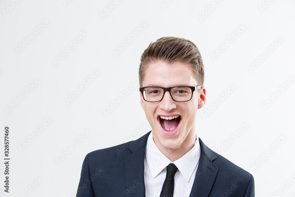 Portrait of young man on white background Portrait of young man on white background