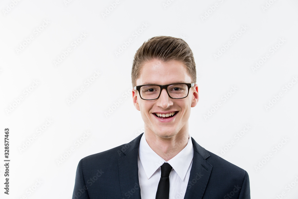 Portrait of young man on white background Portrait of young man on white background