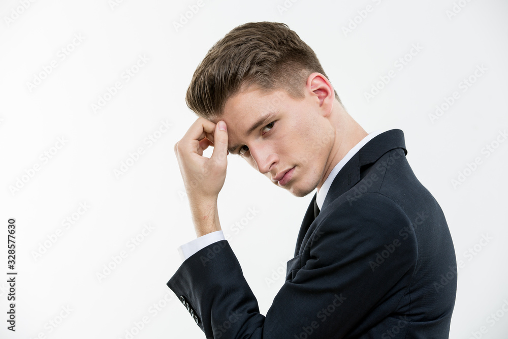 Portrait of young man on white background Portrait of young man on white background