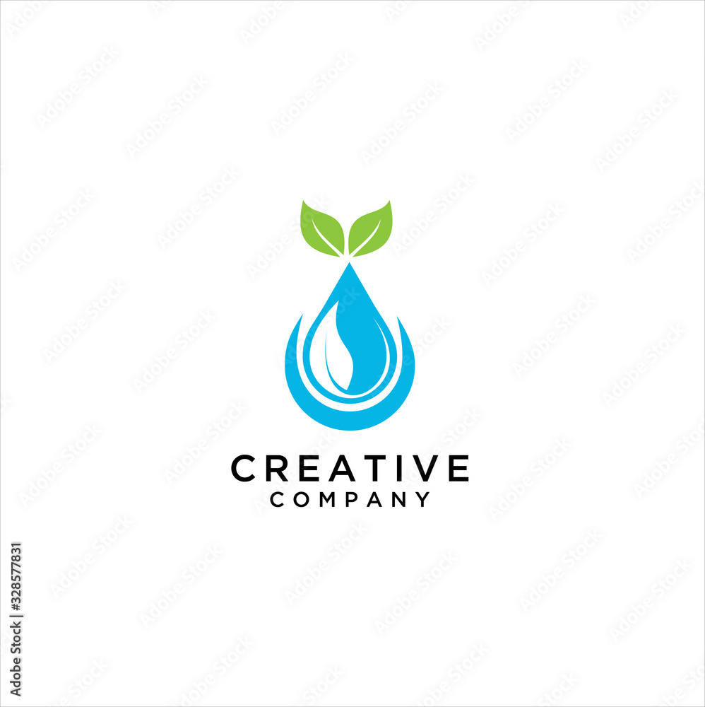 Water Drop and Leaf logo icon design Water Drop and Leaf logo icon design