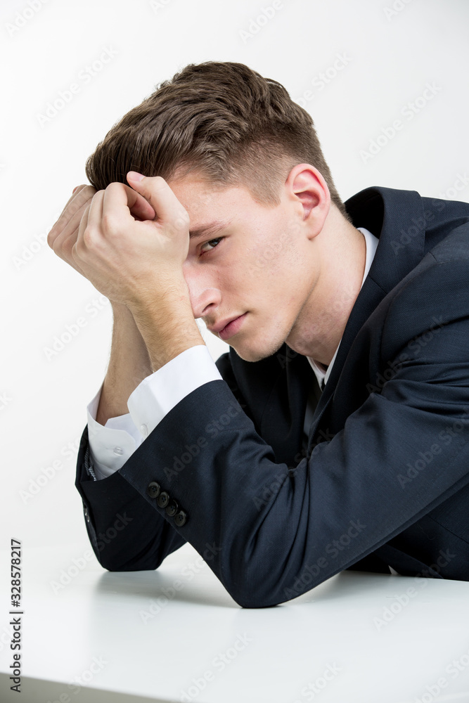 Portrait of young man on white background Portrait of young man on white background