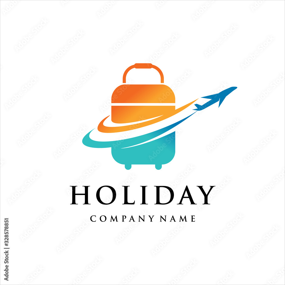 Holiday Airplane Logo Design Illustration Holiday Airplane Logo Design Illustration