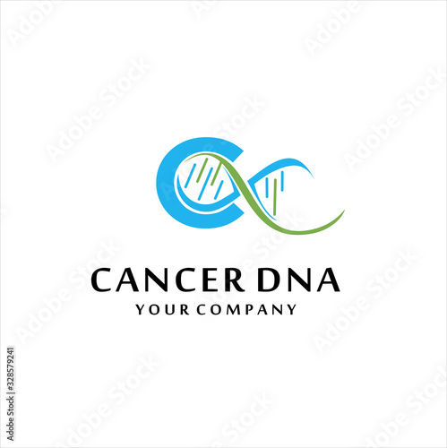 Vector Design Concept of DNA Logo. Creative DNA  Cancer Logo Template. Symbol Icons, Idea logo design inspiration