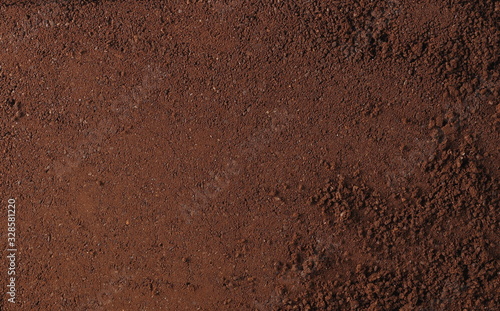 Pile of powdered, instant coffee background and texture