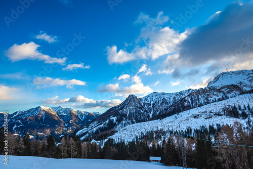 Winter landscape in Dolomites Mountains, Italy