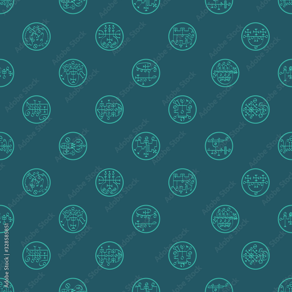Seamless vector pattern with symbols of demons Seamless vector pattern with symbols of demons