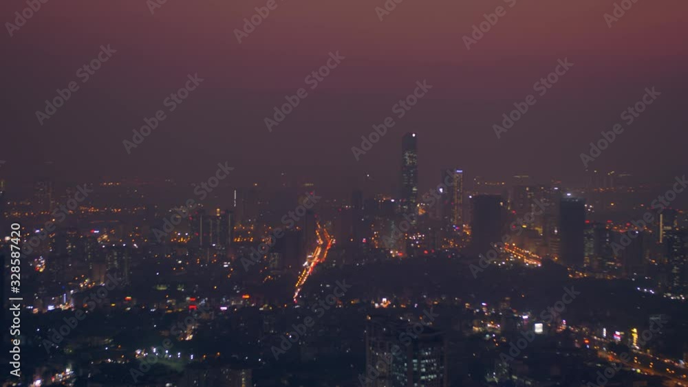 Hanoi seen from bigest building. Hanoi night landscape, Vietnam