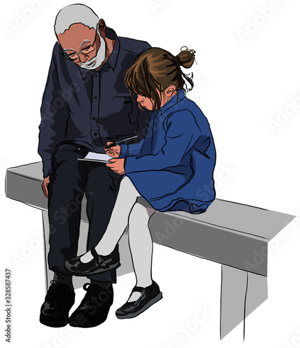 Grandfather and child