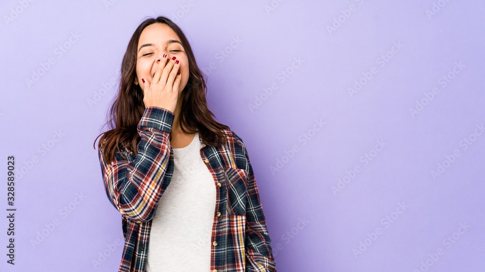 Young mixed race hispanic woman isolated laughing happy, carefree, natural emotion. Young mixed race hispanic woman isolated laughing happy, carefree, natural emotion.