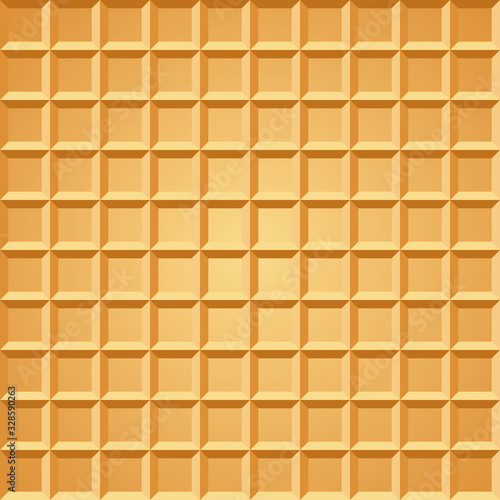Wafer seamless pattern. Baked waffle repeating texture. Stylized flat style background for baked goods or ice cream design. Vector eps8 illustration. © Creativika Graphics