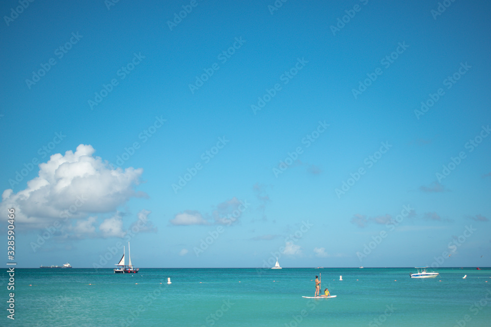 Obraz premium Beautiful winter day in Caribbean