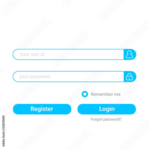 User Login and register user interface template