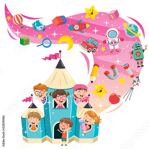 Magic Concept Design With Funny Children