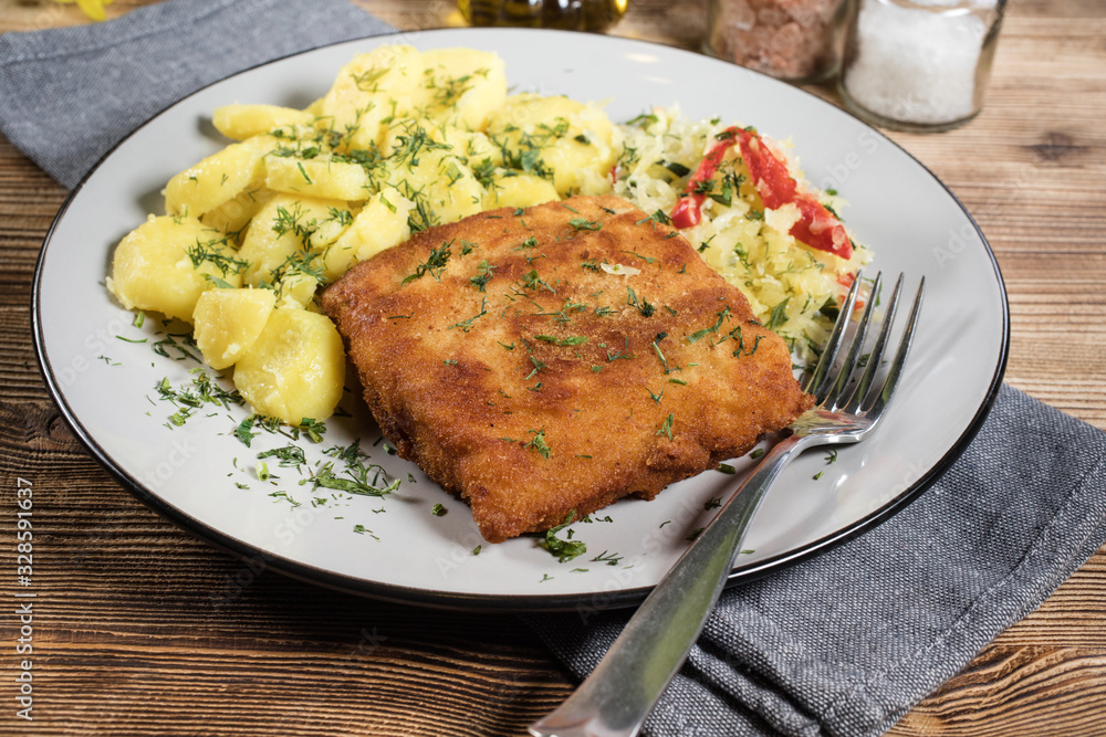 Breaded cod fillet. Breaded cod fillet.