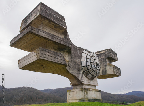 The Monument to the Revolution of the People of Moslavina in Bjelovar-Bilogora County, central Croatia - a Yugoslavia era world war two memorial  photo