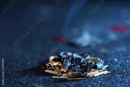 Wallpaper Mural Lemon grass spreads a pleasant fragrance after lighting and is therefore very suitable for smoking meat and fish, photographed in the studio. Torontodigital.ca