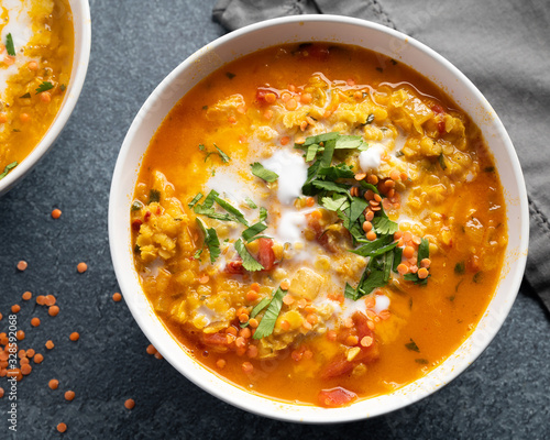 CURRIED LENTIL, TOMATO, AND COCONUT SOUP