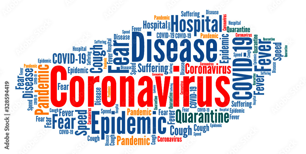 Obraz premium Coronavirus word art composition