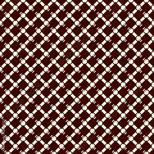 Diamond checkered background. Seamless surface pattern with repeated diagonal crossed hatched lines. Grid wallpaper