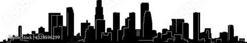 Los Angeles Skyline Silhouette Cityscape Vector
