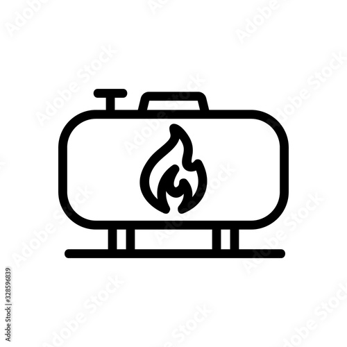 propane gas icon vector. Thin line sign. Isolated contour symbol illustration