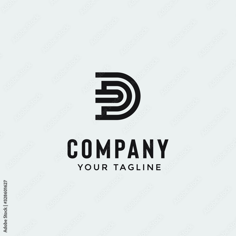 letter d monogram logo template in simple minimialist style letter d monogram logo template in simple minimialist style